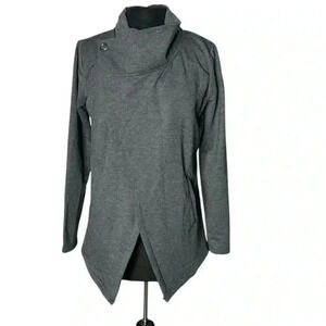 Lilac Bloom Lynette Heather Gray Crossover Wrap Cardigan Jacket Size S